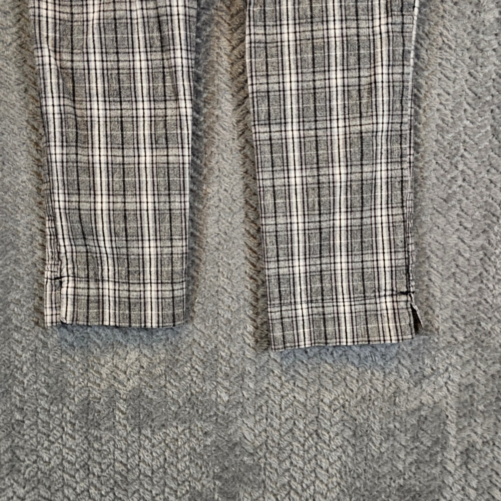 Hollister Black White‎ Plaid High Rise Tapered Trousers XS Elastic Back Pants - Picture 7 of 9